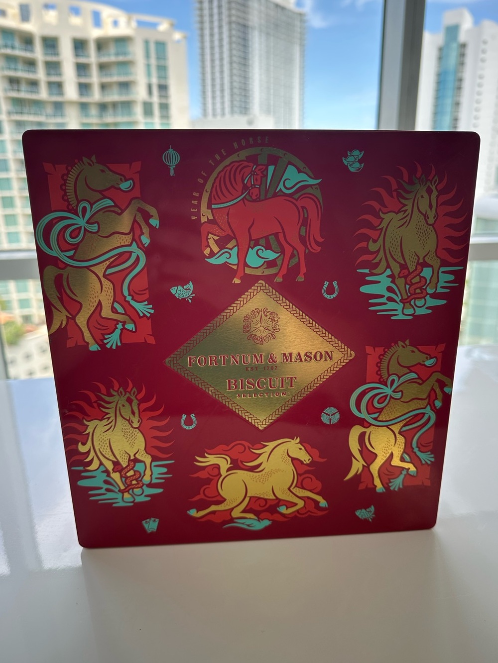 Fortnum & Mason Year of the Horse Biscuit Tin Empty Collectible